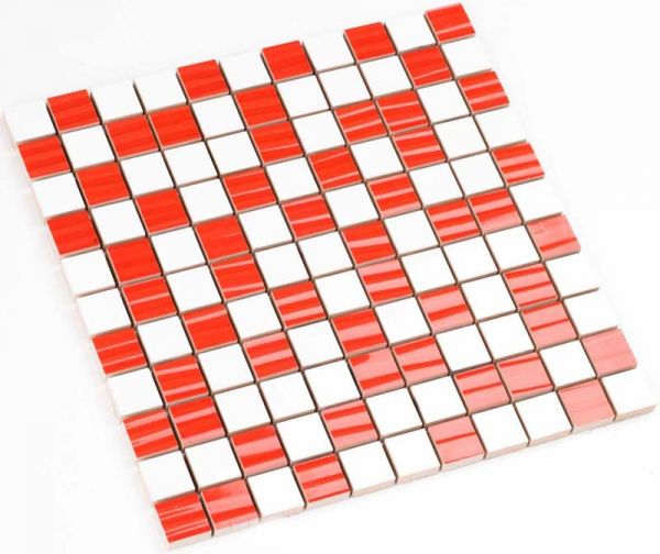 Мозаика Kotto Keramika СМ 3004 С2 red str./white 300x300