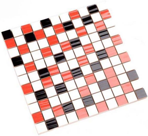 Мозаика Kotto Keramika СМ 3006 С3 red str./black str./white 300x300