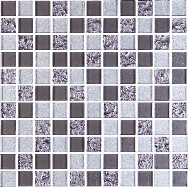 Мозаика Стеклянная Kotto GM 8001 C3 GreyR S1 /Grey M /Grey Silver 300x300x8 (25x25)