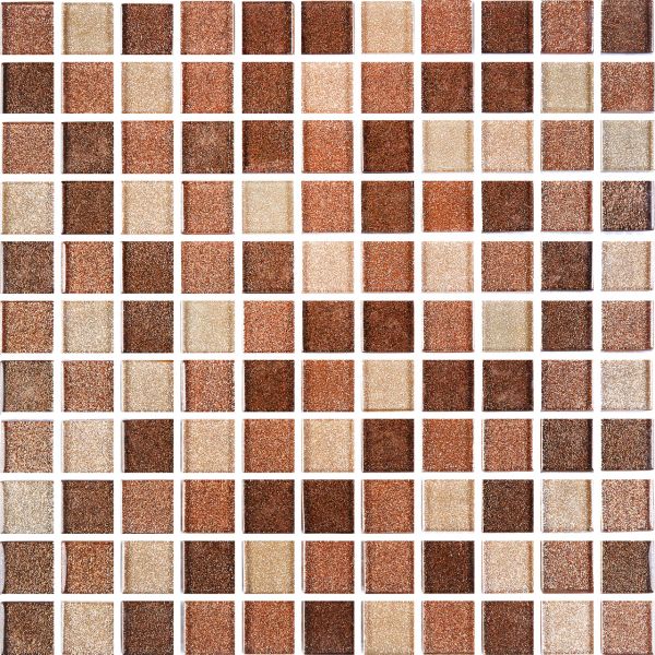 Мозаика Стеклянная Kotto GM 8007 C3 Brown Dark / Brown Gold / Brown Brocade 300x300x8 (23x23)