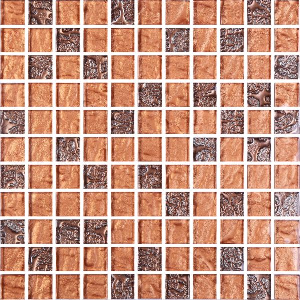 Мозаика Стеклянная Kotto GM 8017 C2 Brown S2 Rose /Bronze S7 300x300x8 (25x25)