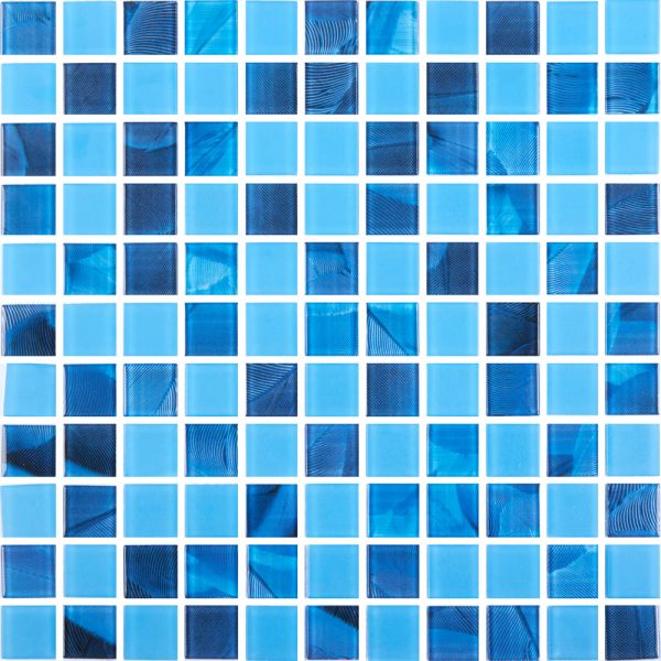 Мозаика Стеклянная Kotto GMP 0425017 С2 print 19/blue D mat 300x300x4 (25x25)
