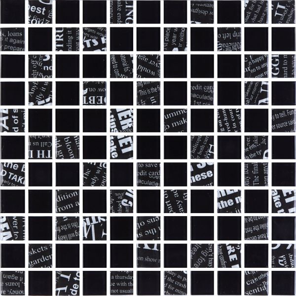 Мозаика Стеклянная Kotto GMP 0425049 С2 print 45/black 00 300x300x4 (25x25)