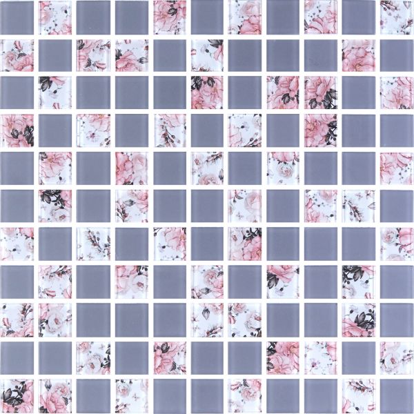 Мозаика Стеклянная Kotto GMP 0825009 С2 print 8/grey w mat 300x300x8 (25x25)