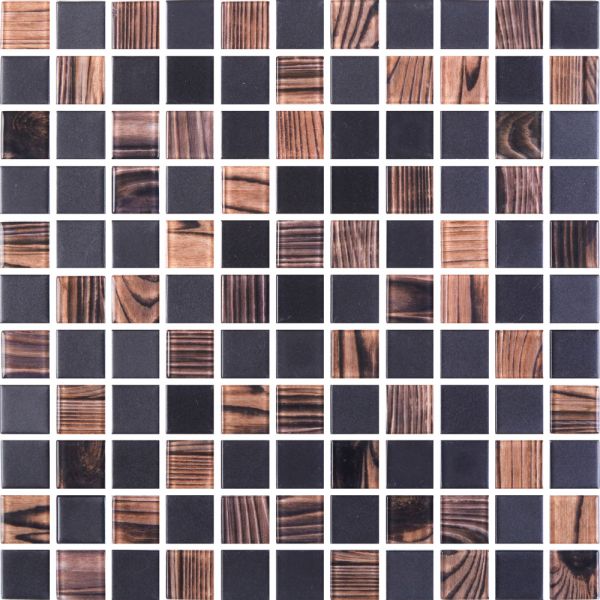Мозаика Стеклянная Kotto GMP 0825050 С2 print 46/black mat 300x300x8 (25x25)