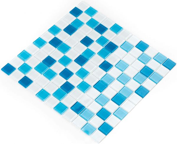 Мозаика Стеклянная Kotto Keramika GM 4019 C3 blue d/blue m/white 300x300x4