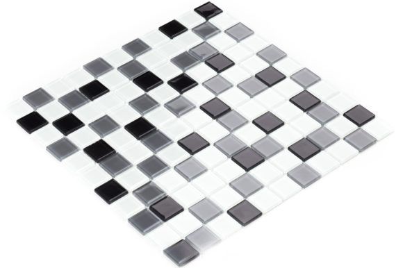 Мозаика Стеклянная Kotto Keramika GM 4034 C3 gray m/gray w/white 300x300x4
