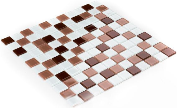 Мозаика Стеклянная Kotto Keramika GM 4037 C3 Brown m/Brown w/white 300x300x4