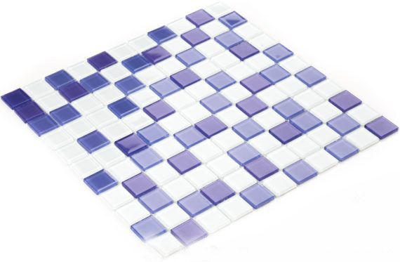 Мозаика Стеклянная Kotto Keramika GM 4041 C3 violet m/violet w/white 300x300x4